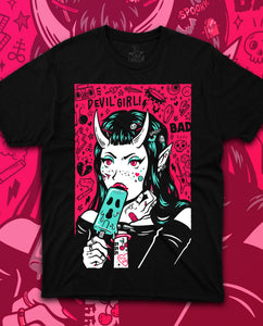 Devil Girl Spooky Playera