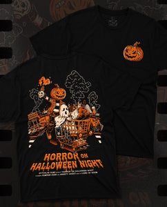 Horror on Halloween Night Playera Logo
