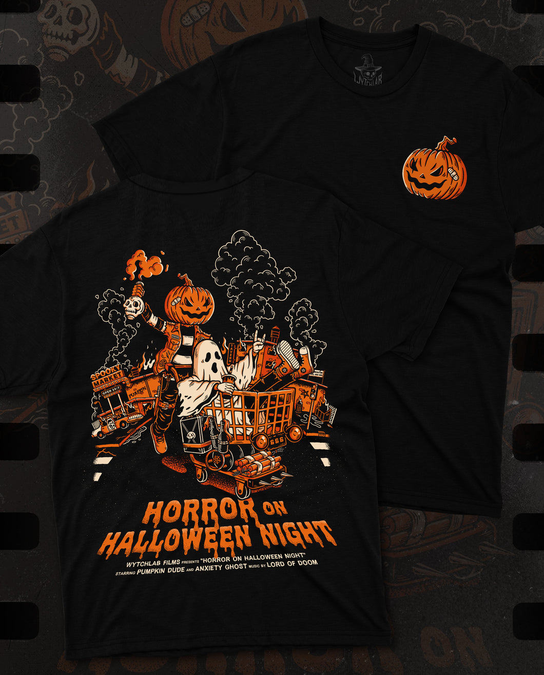 Horror on Halloween Night Playera Logo