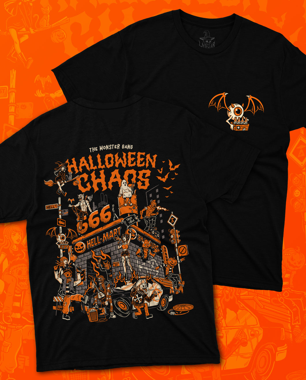 Monster Gang Halloween Chaos Playera Logo