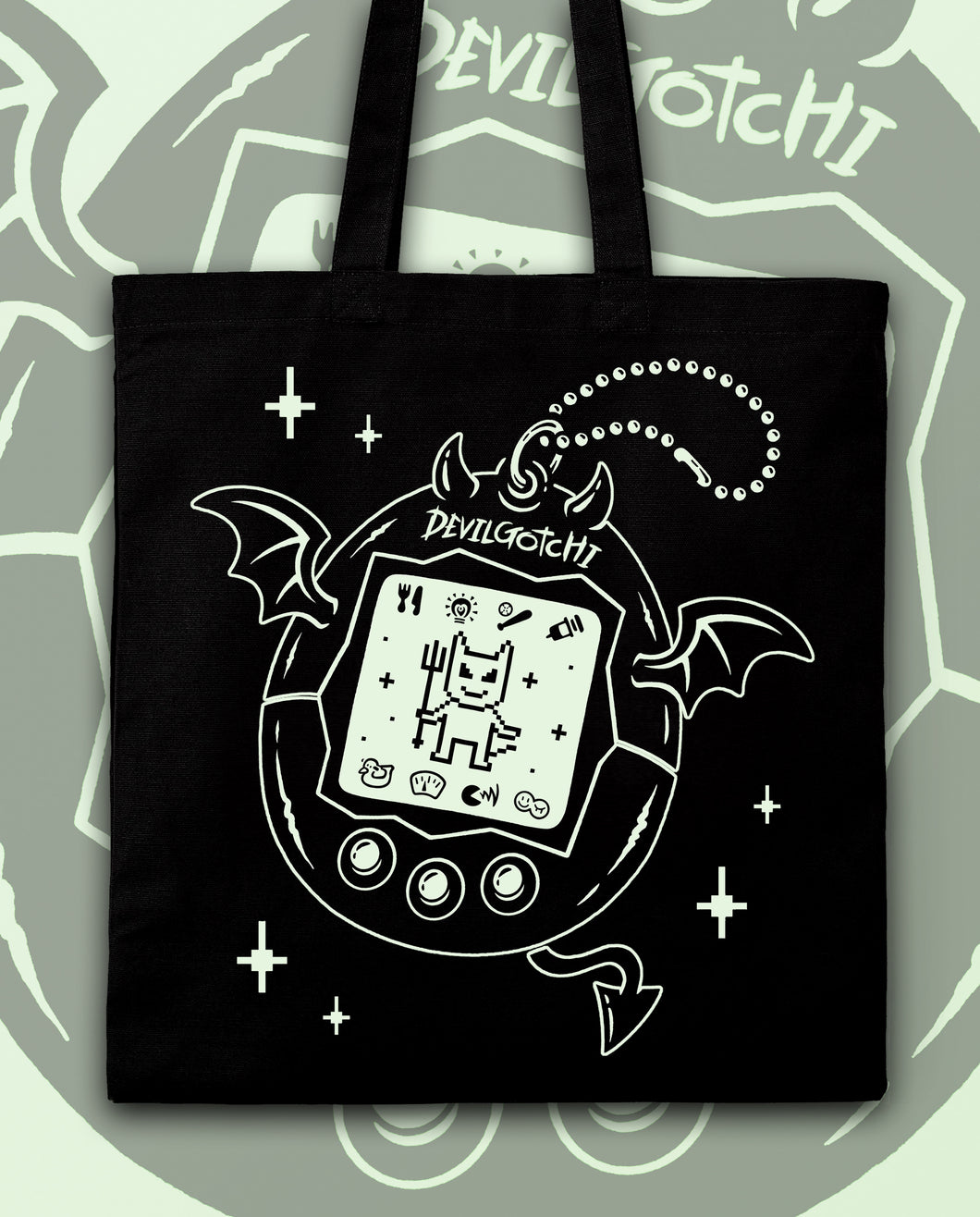 Devilgotchi Tote Bag