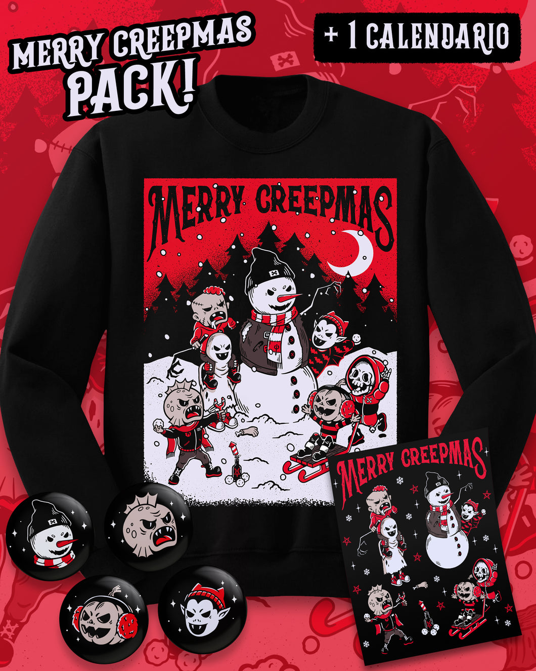 Merry Creepmas Sudadera Pack