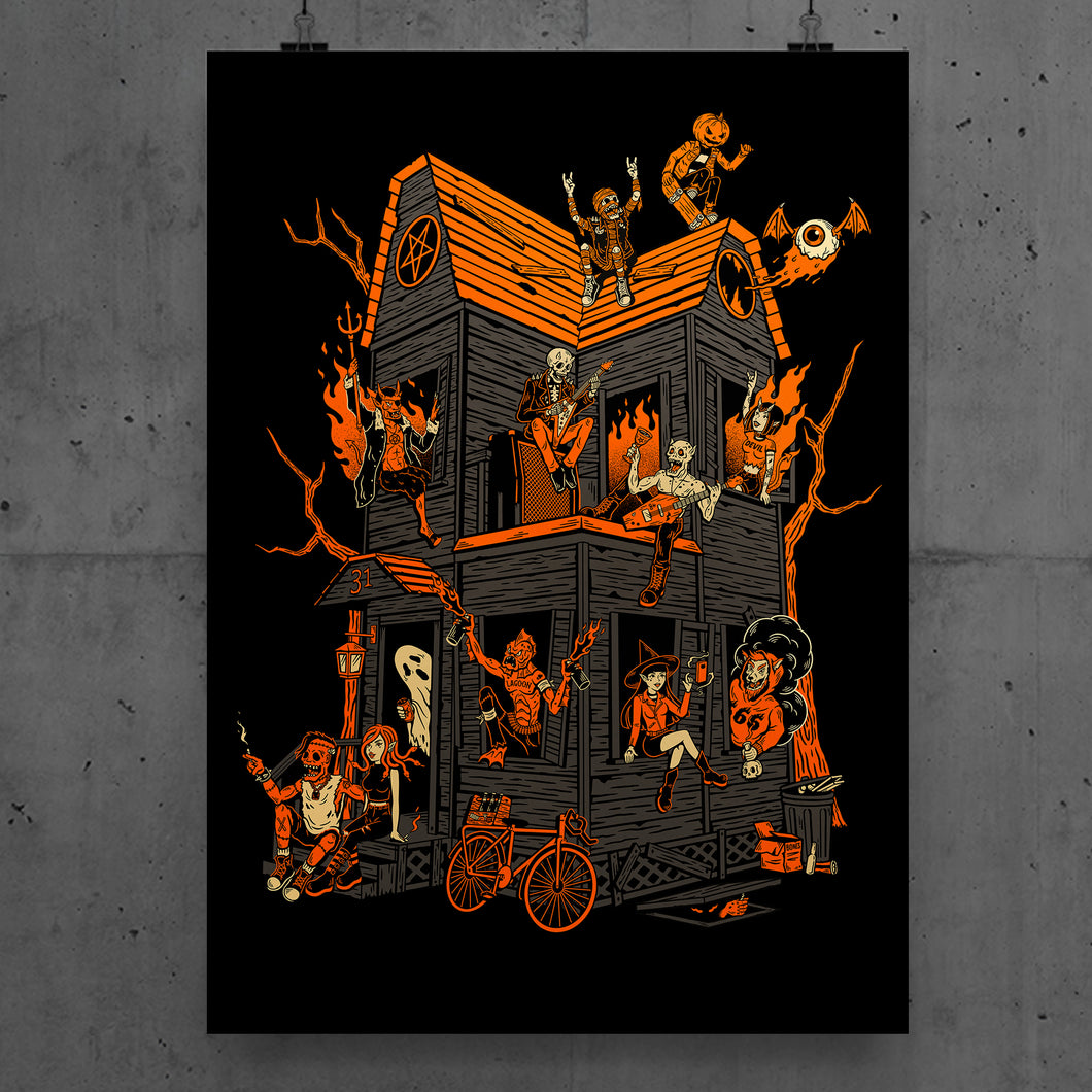 Monster Gang House Print