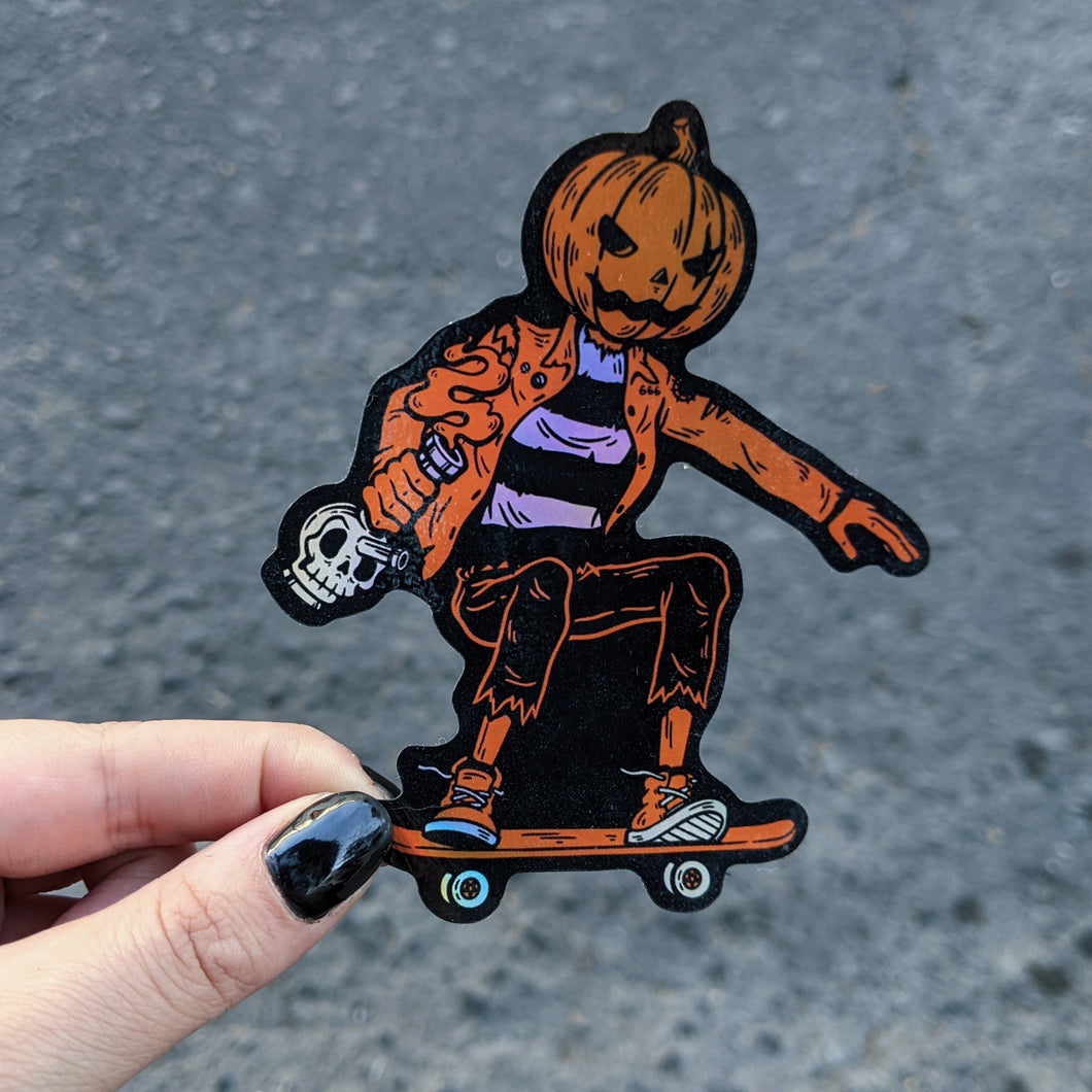 Pumpkin Dude Skate Sticker